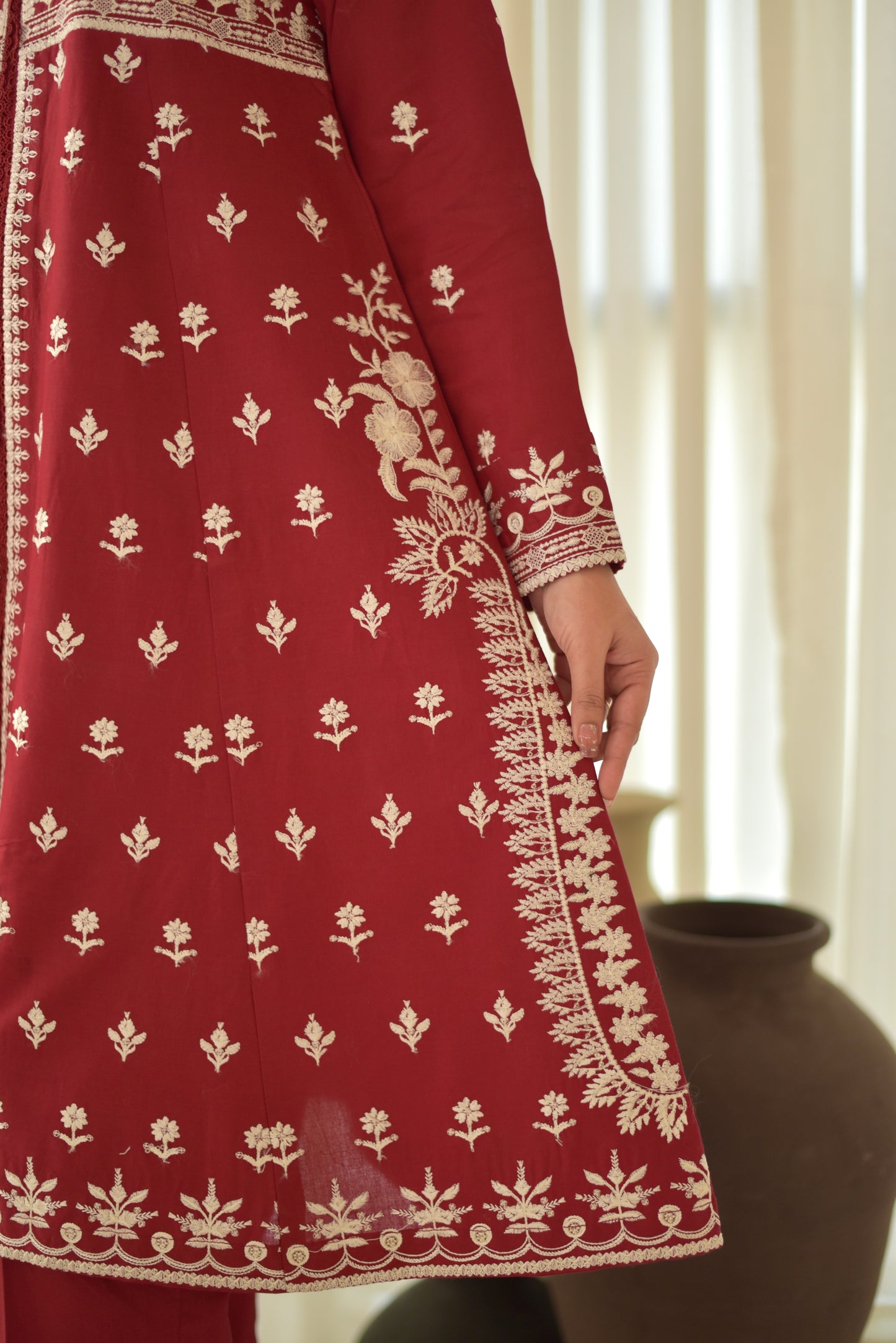 Maroon Ruya Set (3 pc)